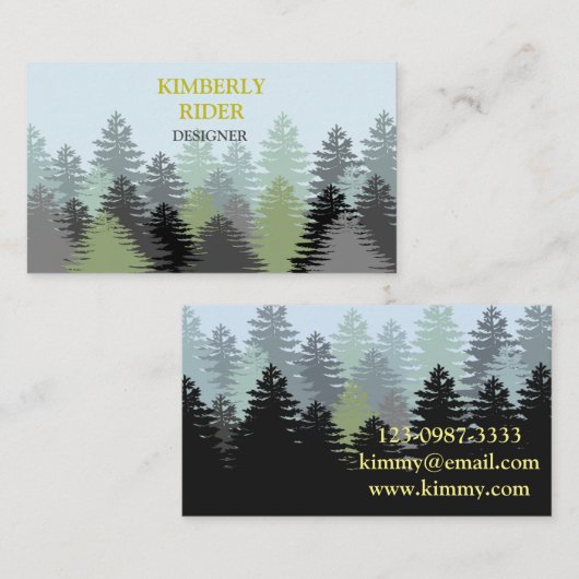 Carte De Visite La forêt arborée (Devant / Derrière)