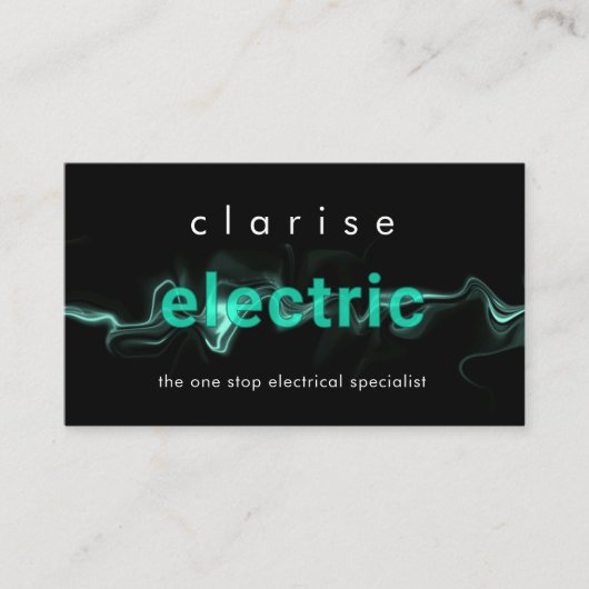 Carte De Visite La foudre alimente la source électrique (Devant)