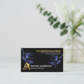 Carte De Visite La foudre bleue frappe le service d'électricien (Debout devant)