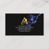 Carte De Visite La foudre bleue frappe le service d'électricien (Dos)