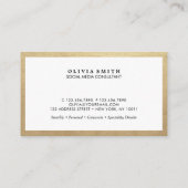 Carte De Visite La frontière de l'or moderne Médias sociaux polyva (Dos)