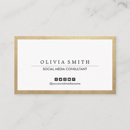 Carte De Visite La frontière de l'or moderne Médias sociaux polyva (Devant)