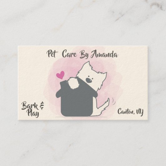 Carte De Visite La garde d'enfants Rover d'animal familier (Devant)