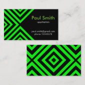 Carte De Visite La géométrie hypnotique verte (Devant / Derrière)