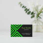 Carte De Visite La géométrie hypnotique verte (Debout devant)