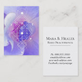 Carte De Visite La géométrie sacrée de lune de *~* de rose (Devant / Derrière)