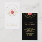 Carte De Visite La géométrie sacrée lunaire géométrique Boho d'or (Devant / Derrière)