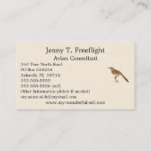 Carte De Visite La Grive Brown ou le Trasher Brown, New York Birds (Dos)