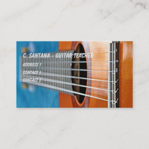 Carte De Visite La guitare ficelle le plan rapproché