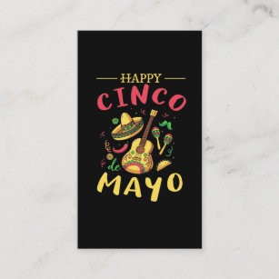 Carte De Visite La Guitare mexicaine de Taco Sombrero, heureux Cin