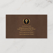 Carte De Visite La justice en cuir Brown élégante d'or mesure (Dos)