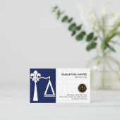 Carte De Visite La justice Fleur-De-Lis élégante mesure le blanc (Debout devant)