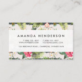 Carte De Visite La ketmie tropicale fleurit le motif de rayures de (Dos)