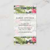 Carte De Visite La ketmie tropicale fleurit le motif de rayures de (Dos)