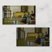 Carte De Visite La leçon de musique par Vermeer Van Delft janv. (Devant / Derrière)