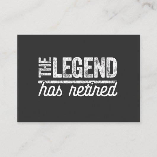 Carte De Visite la légende a pris sa retraite (Devant)