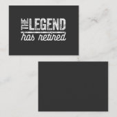 Carte De Visite la légende a pris sa retraite (Devant / Derrière)