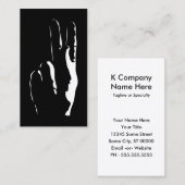 Carte De Visite la lettre K dans la langue des signes (Devant / Derrière)