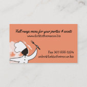 Carte De Visite La livraison faite sur commande de repas de (Dos)