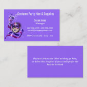 Carte De Visite La location de costume costumée PERSONNALISENT (Devant / Derrière)