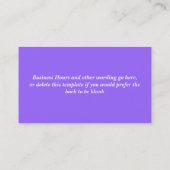 Carte De Visite La location de costume costumée PERSONNALISENT (Dos)