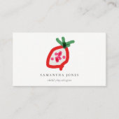 Carte De Visite La Main des enfants Drawn Dragon Fruit Red Green (Devant)