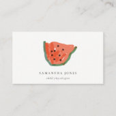 Carte De Visite La Main des enfants Drawn Watermelon Fruit Red Gre (Devant)