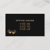 Carte De Visite La main d'or imprime le chiroprakteur d'heures de (Dos)