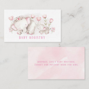 Carte De Visite La maman doit être Elephant Girl Baby shower Regis