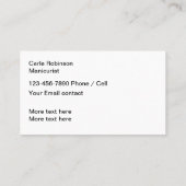 Carte De Visite La manucure de Beauty Nails (Dos)