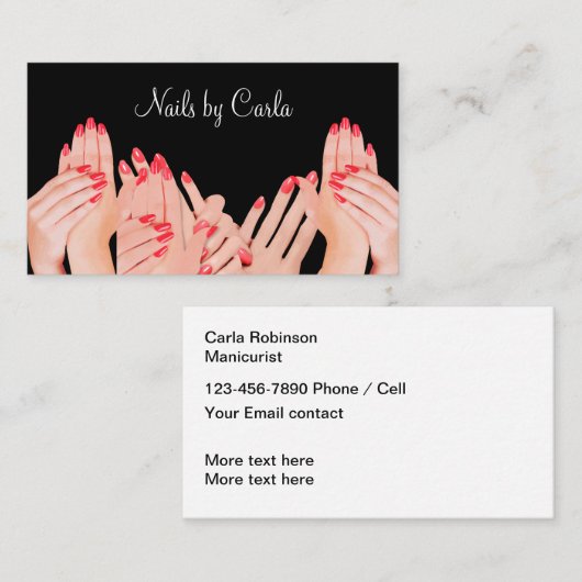 Carte De Visite La manucure de Beauty Nails (Devant / Derrière)