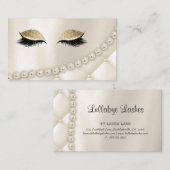 Carte De Visite La mèche d'oeil de maquillage fouette l'or de (Devant / Derrière)