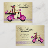 Carte De Visite La mode chausse l'or de pourpre de bijoux (Devant / Derrière)