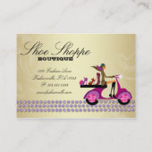 Carte De Visite La mode chausse l'or de pourpre de bijoux (Dos)