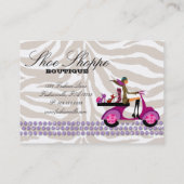 Carte De Visite La mode chausse l'or de pourpre de zèbre de bijoux (Dos)