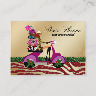 Carte De Visite La mode de Noël pince le rouge 2 de vert de zèbre