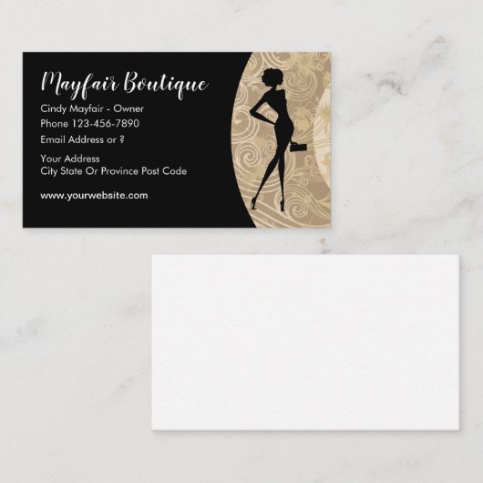 Carte De Visite La mode des femmes (Devant / Derrière)