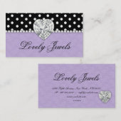 Carte De Visite La mode Jewels le pourpre de dentelle de points de (Devant / Derrière)