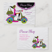 Carte De Visite La mode pince le zèbre de paon de scooter de (Devant / Derrière)