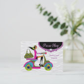 Carte De Visite La mode pince le zèbre de paon de scooter de (Debout devant)