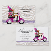 Carte De Visite La mode pince le zèbre de pourpre de bijoux (Devant / Derrière)