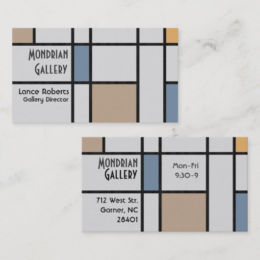 Carte De Visite La modernité de Mondrian (Devant / Derrière)