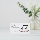 Carte De Visite La musique est note musicale de la vie (Debout devant)