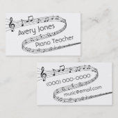 Carte De Visite La musique note le professeur de piano (Devant / Derrière)