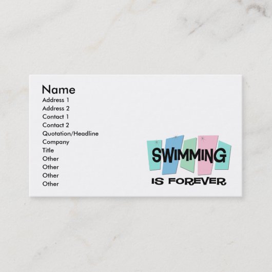 Carte De Visite La natation est Forever (Devant)