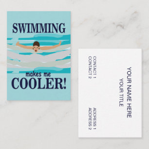 Carte De Visite La natation Me Fait Glacière Swimmer Coach de nata