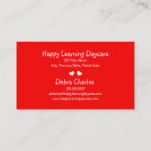 Carte De Visite La nature des garderies d'enfants (Dos)