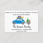 Carte De Visite La Nouvelle Address Blue Car (Dos)