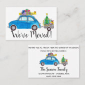 Carte De Visite La Nouvelle Address Blue Car (Devant / Derrière)