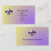 Carte De Visite La Nouvelle-Orléans Style Fleur de Lys (Devant / Derrière)